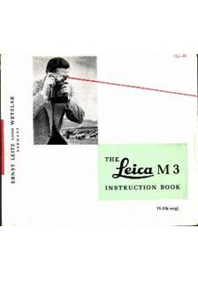 Leica M 3 manual. Camera Instructions.